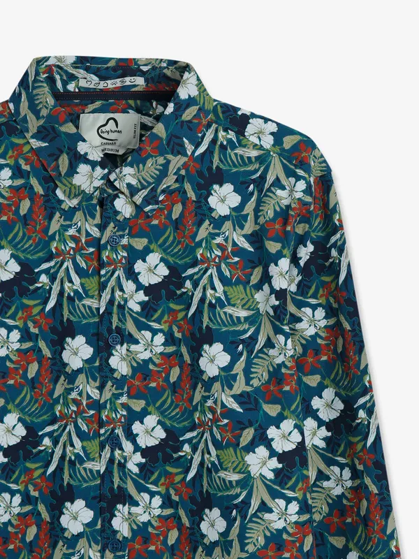 Being Human blue printed shirt