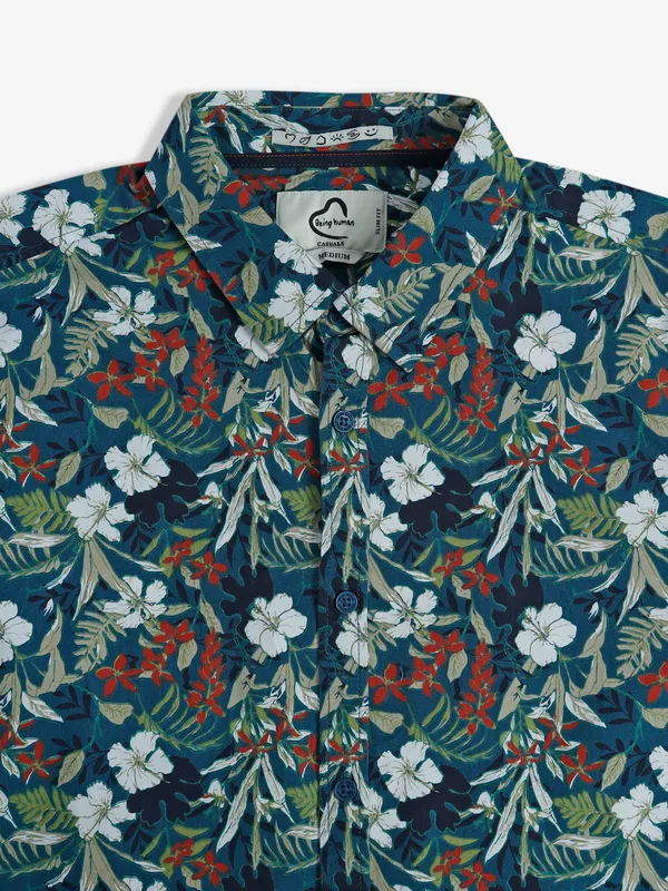 Being Human blue printed shirt