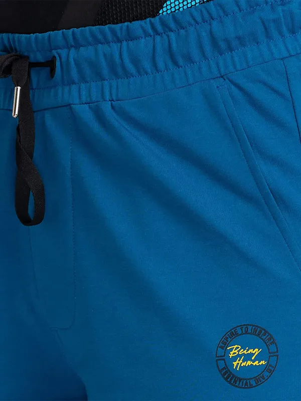 Being Human blue solid cotton shorts