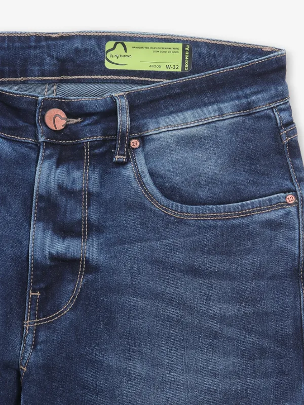 BEING HUMAN blue washed ripped denim jeans