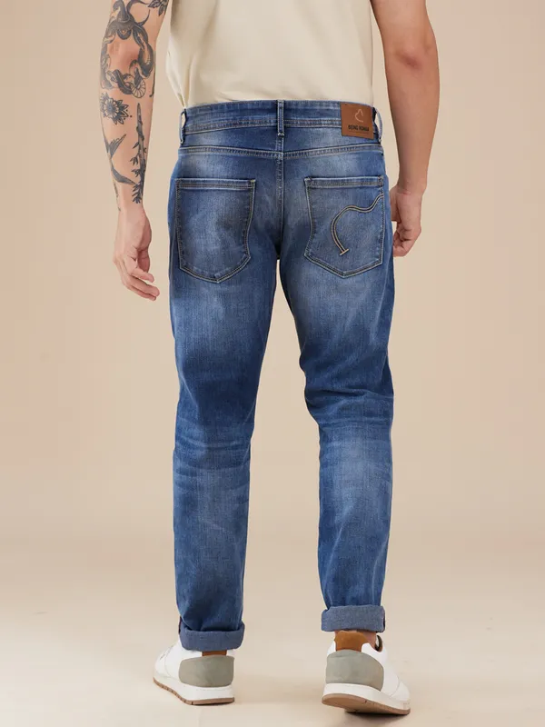 BEING HUMAN blue washed straight fit jeans