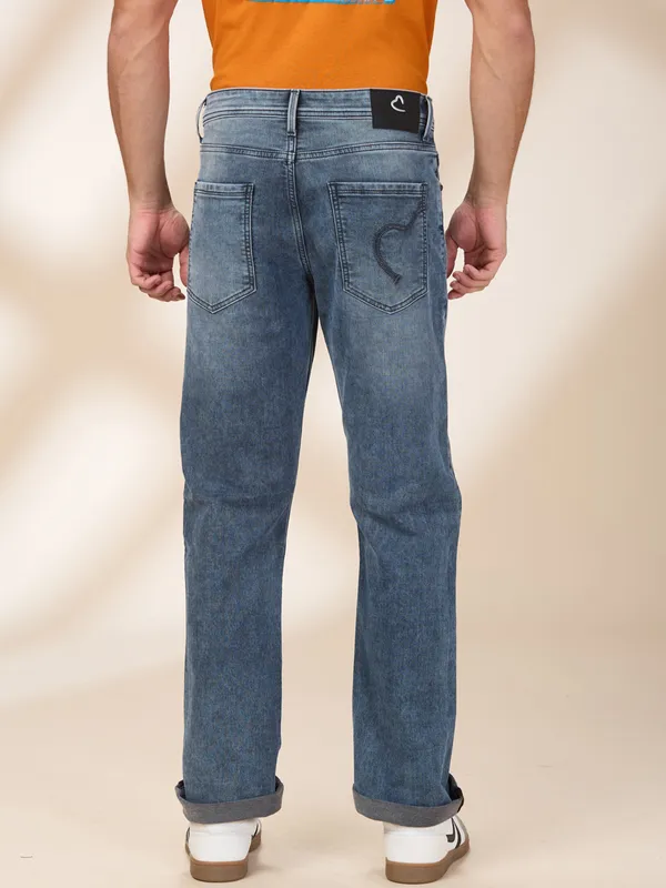 BEING HUMAN bluish grey straight fit fit denim jeans