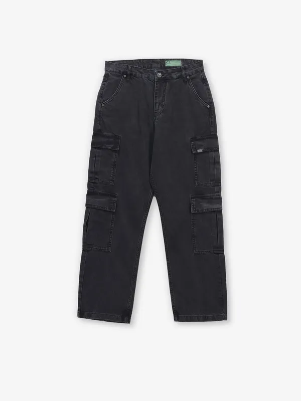 BEING HUMAN cargo black denim jeans