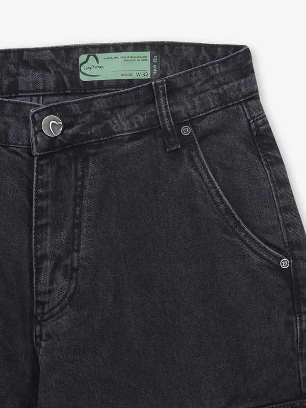 BEING HUMAN cargo black denim jeans