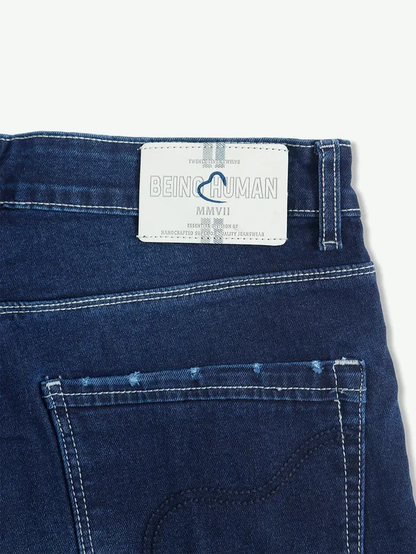 Being Human casual navy jeans in washed