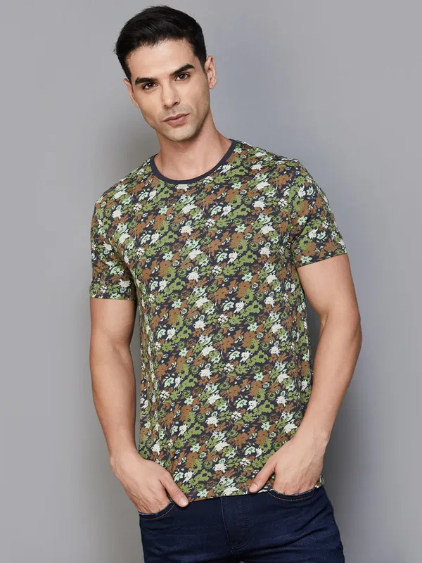 Being Human charcoal grey cotton printed t shirt