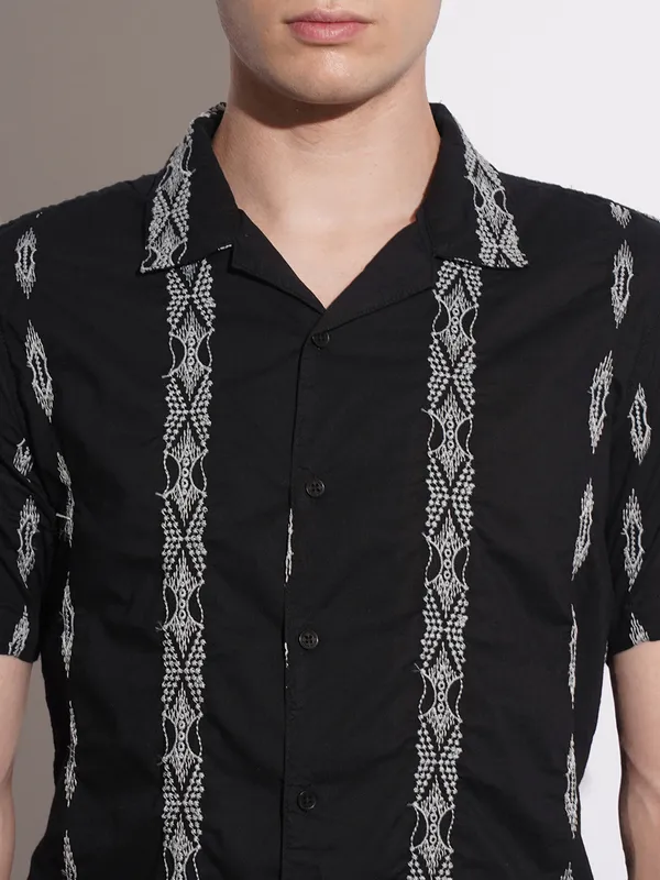 BEING HUMAN cotton black casual shirt for men