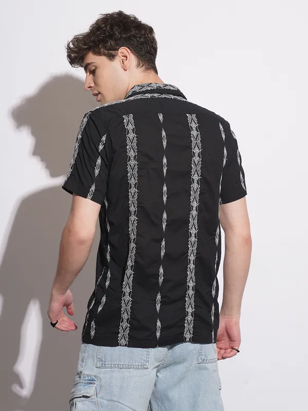 BEING HUMAN cotton black casual shirt for men