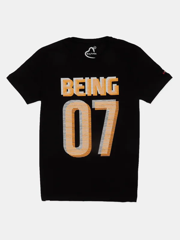 Being Human cotton black printed t shirt