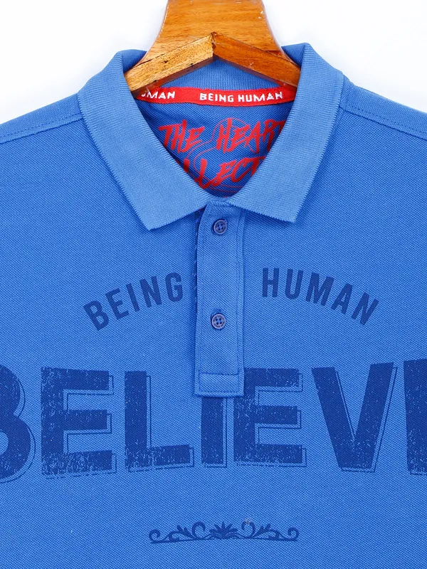 Being Human cotton blue printed t shirt