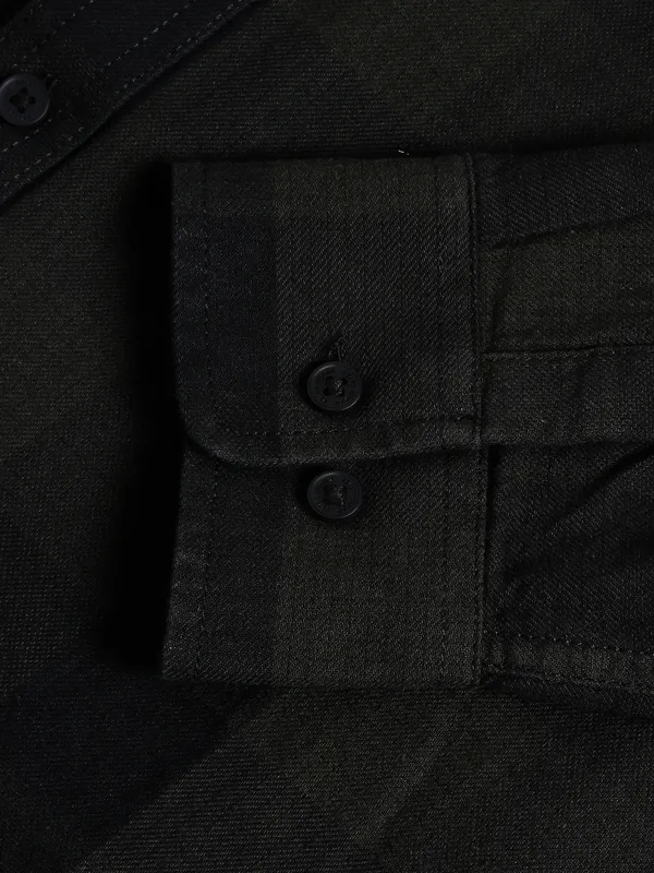 Being Human cotton dark green checks shirt