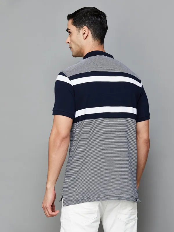 Being Human cotton navy stripe t shirt