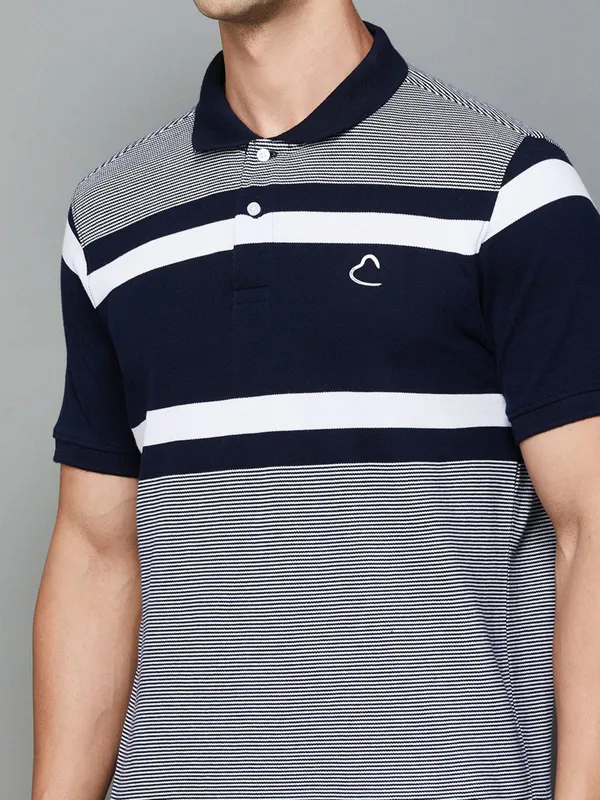 Being Human cotton navy stripe t shirt