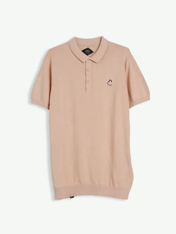 Being Human knitted peach plain t shirt