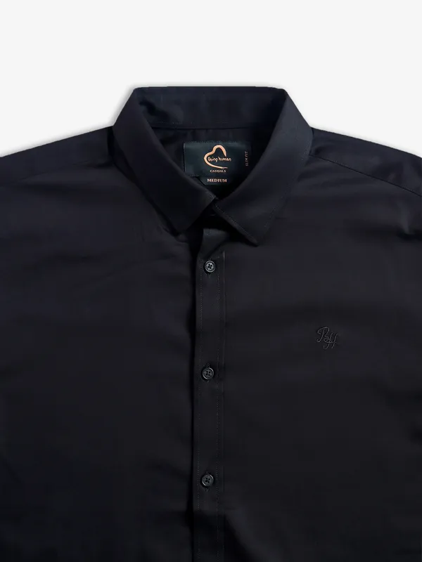 Being Human cotton plain black shirt