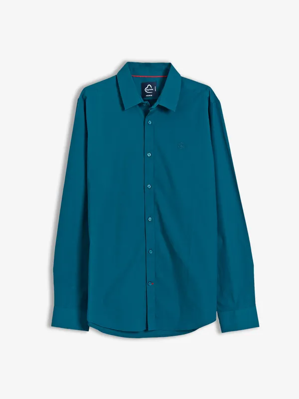 Being Human cotton plain rama blue shirt