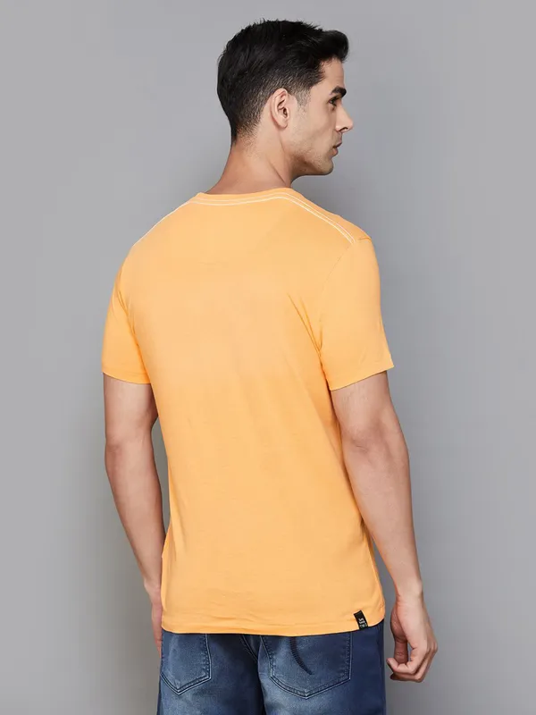 Being Human cotton printed orange t shirt