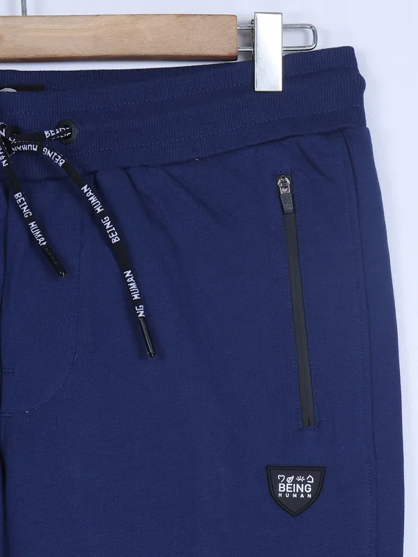 Being Human dark blue cotton track pant