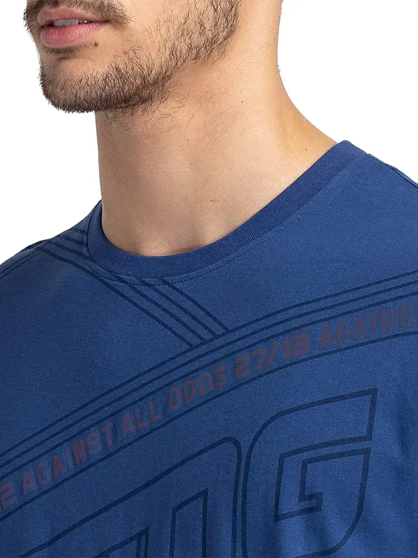 Being Human dark blue printed cotton t shirt