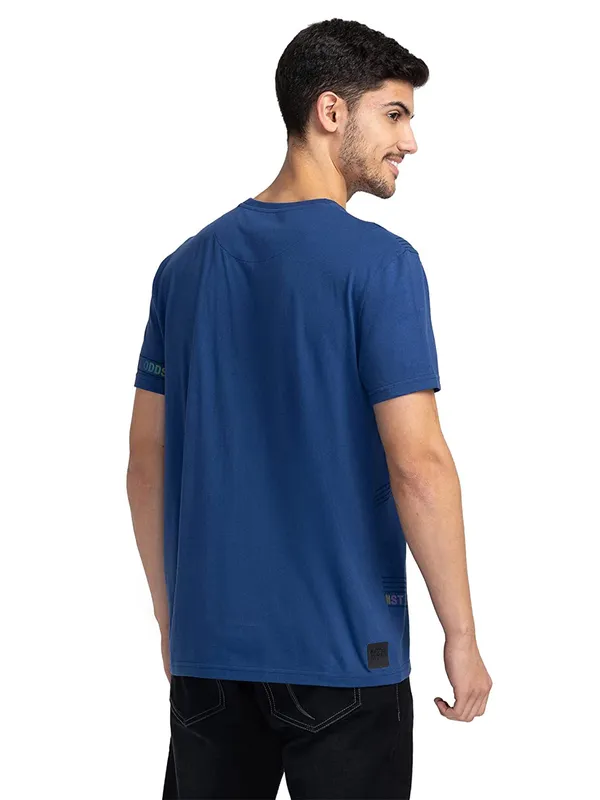 Being Human dark blue printed cotton t shirt