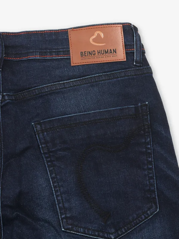 BEING HUMAN dark blue ripped jeans