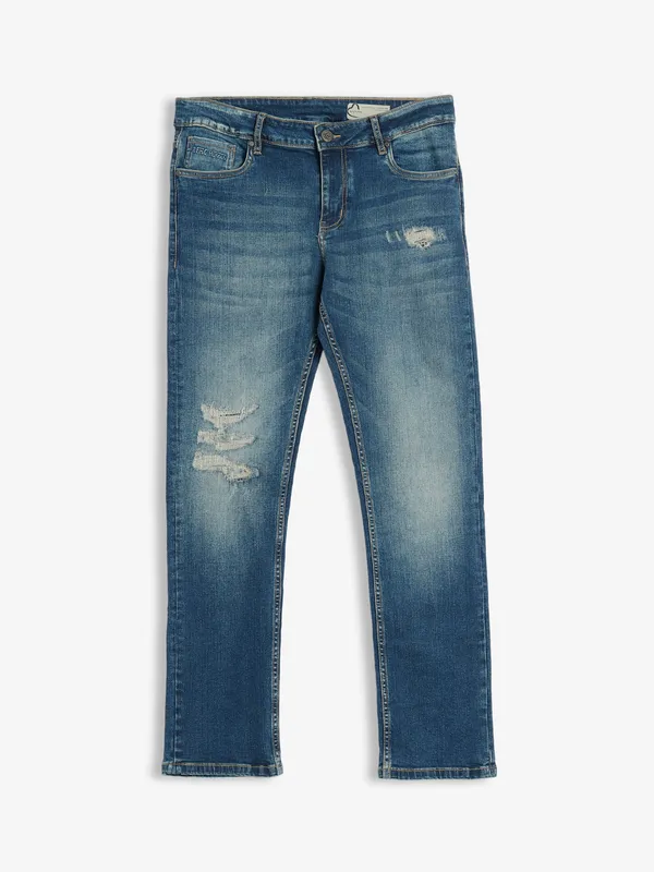 Being Human dark blue washed and ripped jeans