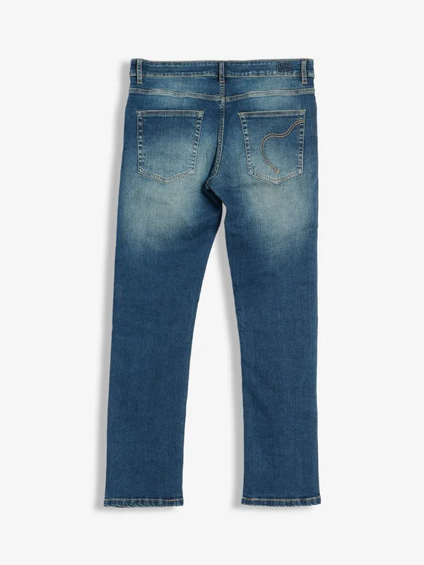 Being Human dark blue washed and ripped jeans