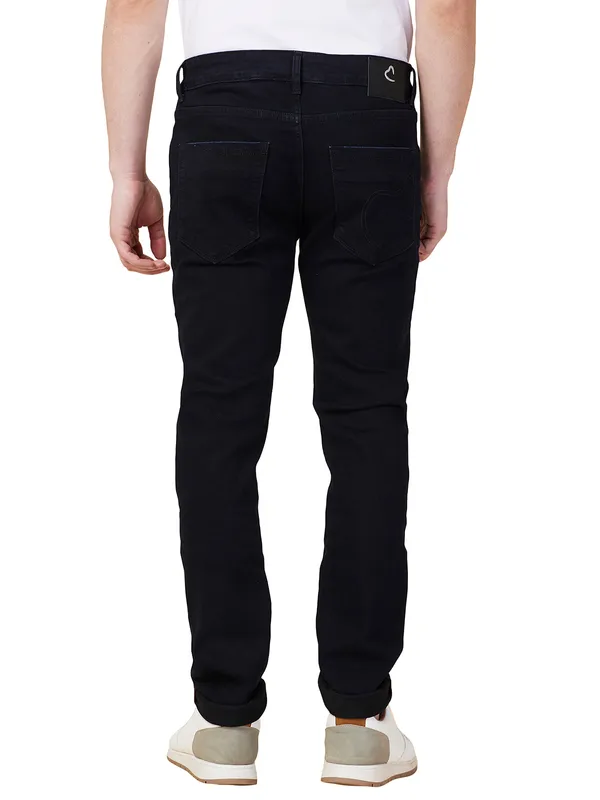 BEING HUMAN dark navy blue slim tapered jeans for mens