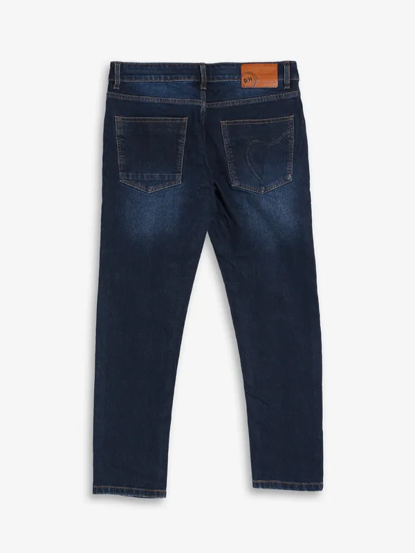 Being Human dark navy washed cropped jeans