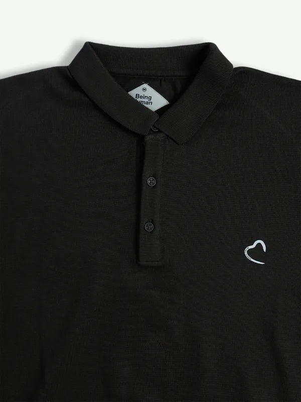 Being Human dark olive cotton plain t shirt