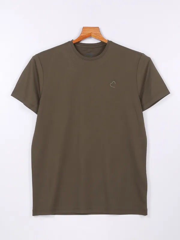 Being Human dark olive plain t shirt