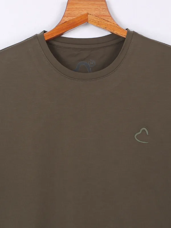 Being Human dark olive plain t shirt