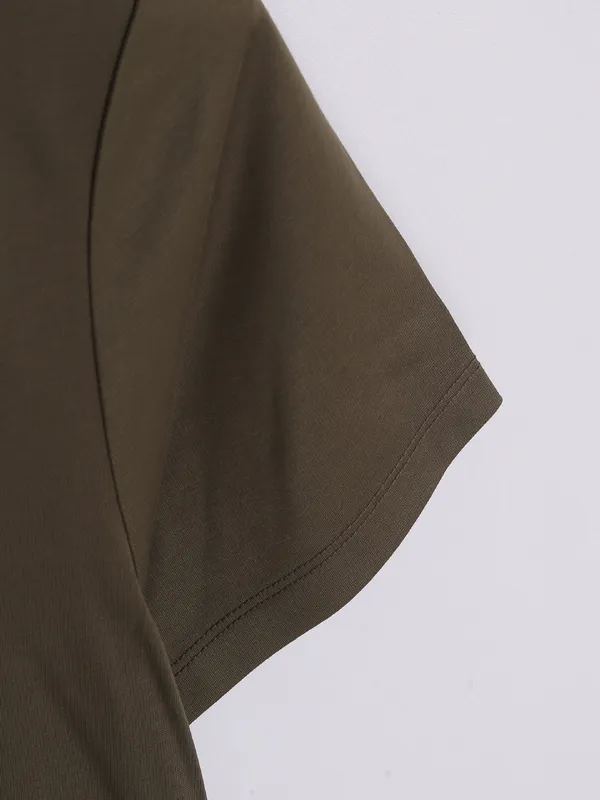 Being Human dark olive plain t shirt