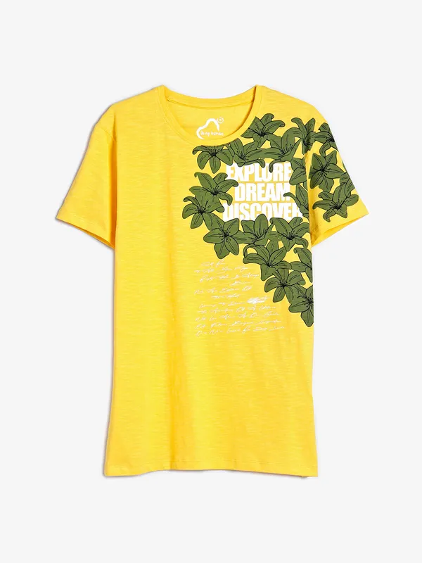 Being Human dark yellow printed t shirt