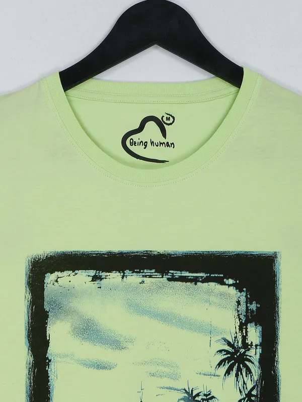 Being Human green printed t shirt in cotton