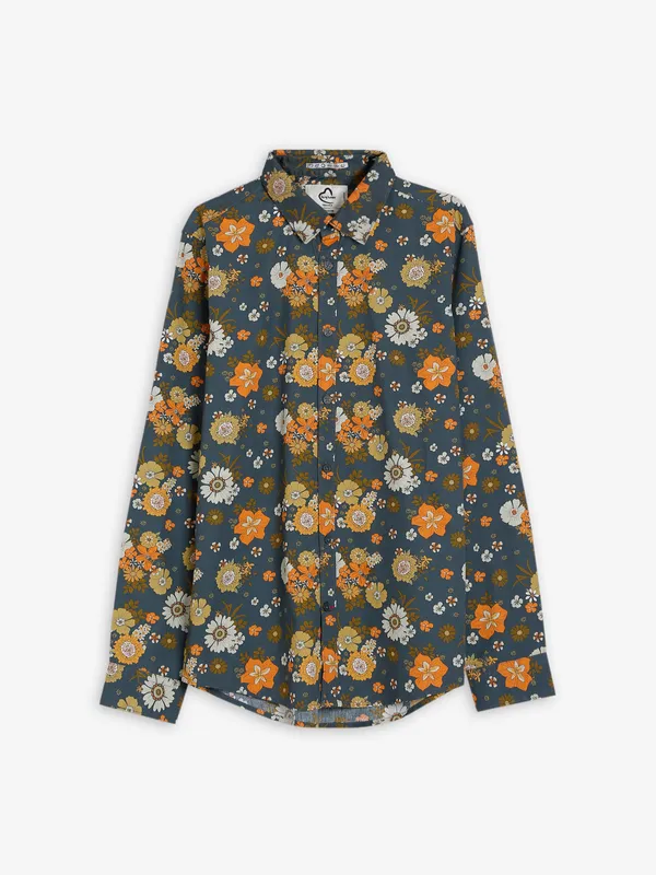 Being Human grey floral printed shirt