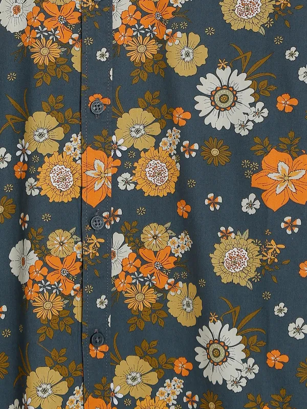 Being Human grey floral printed shirt