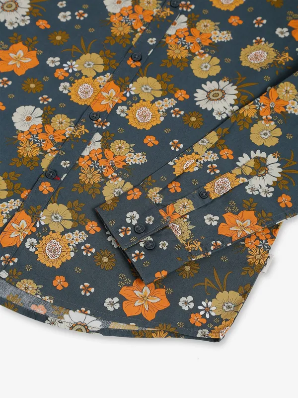 Being Human grey floral printed shirt