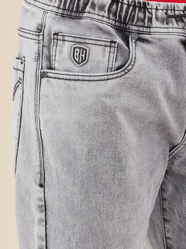 BEING HUMAN grey joggers fit denim jeans