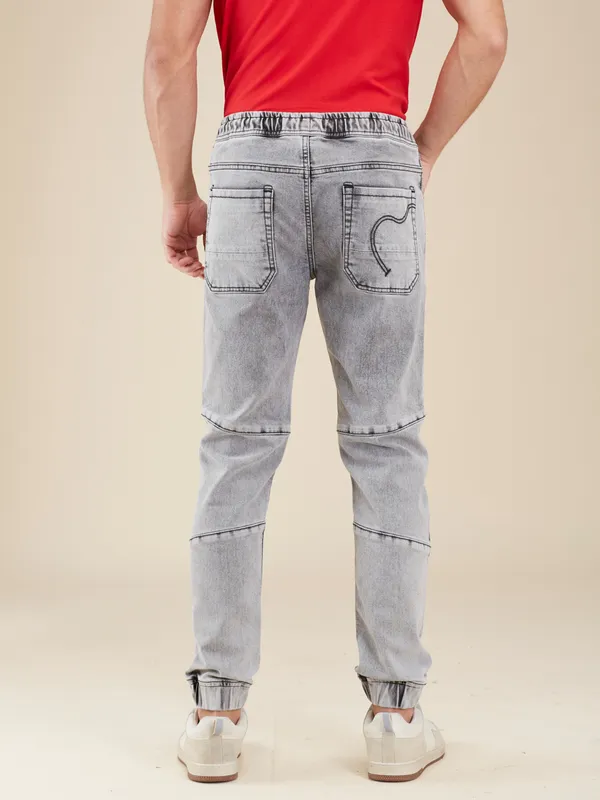 BEING HUMAN grey joggers fit denim jeans