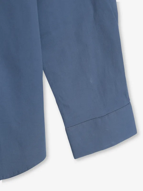BEING HUMAN grey plain cotton shirt
