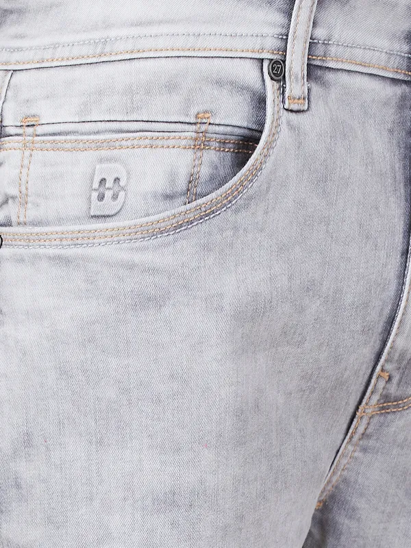 BEING HUMAN grey straight fit denim jeans for mens