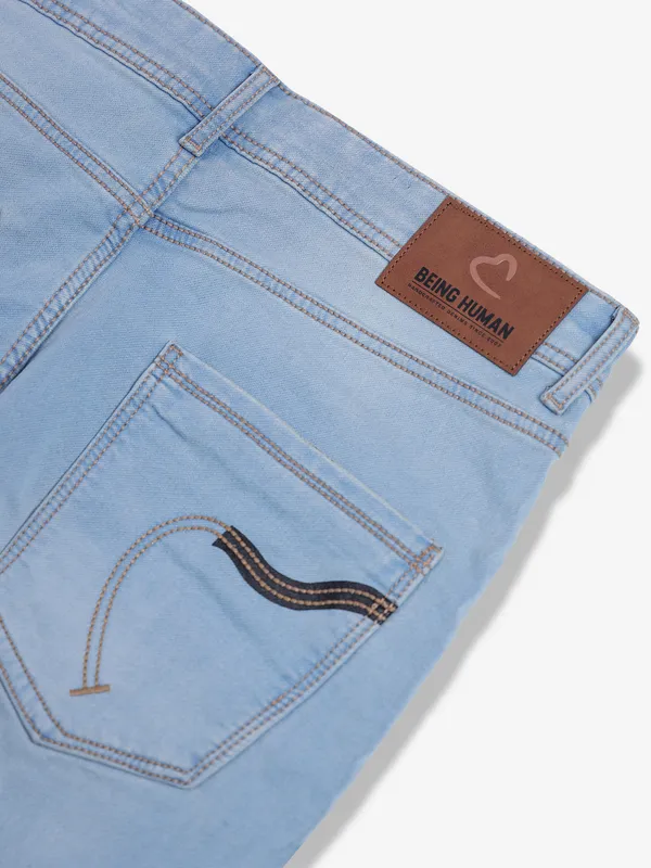 BEING HUMAN ice blue slim straight fit jeans