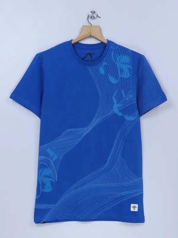 Being Human ink blue printed t shirt