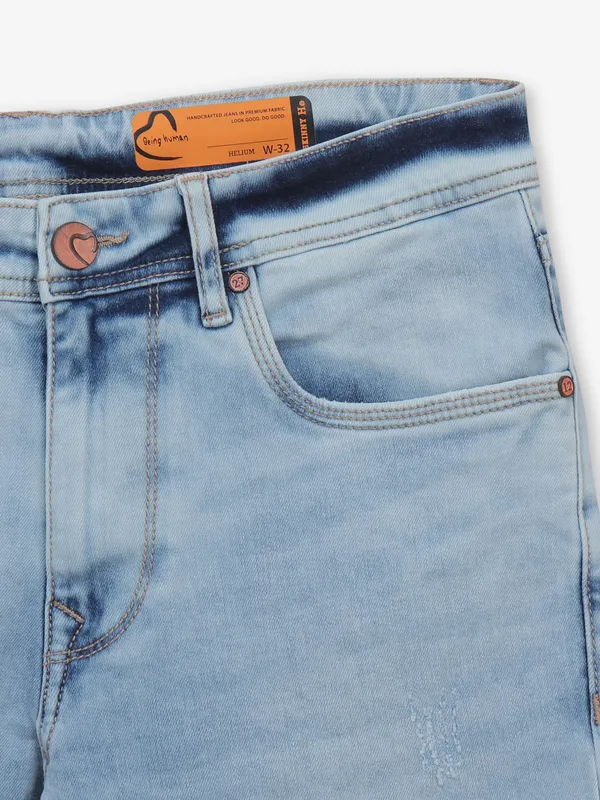 BEING HUMAN light blue denim slim fit jeans