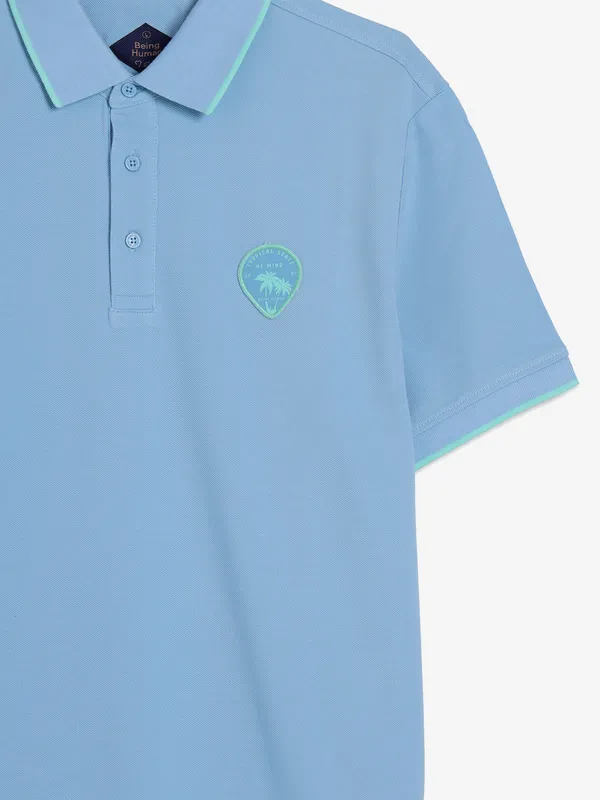 BEING HUMAN light blue plain t-shirt