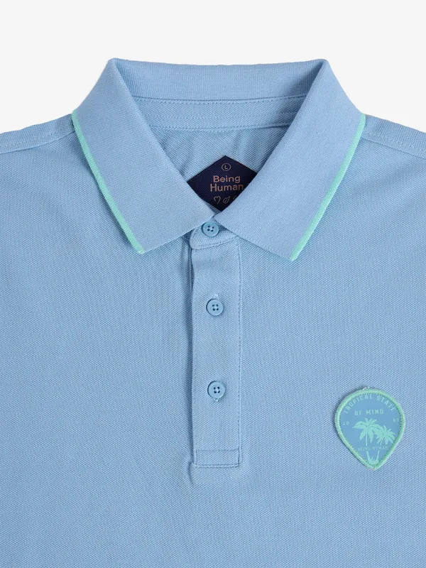BEING HUMAN light blue plain t-shirt