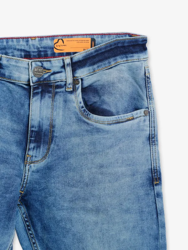 Being Human light blue washed skinny fit jeans