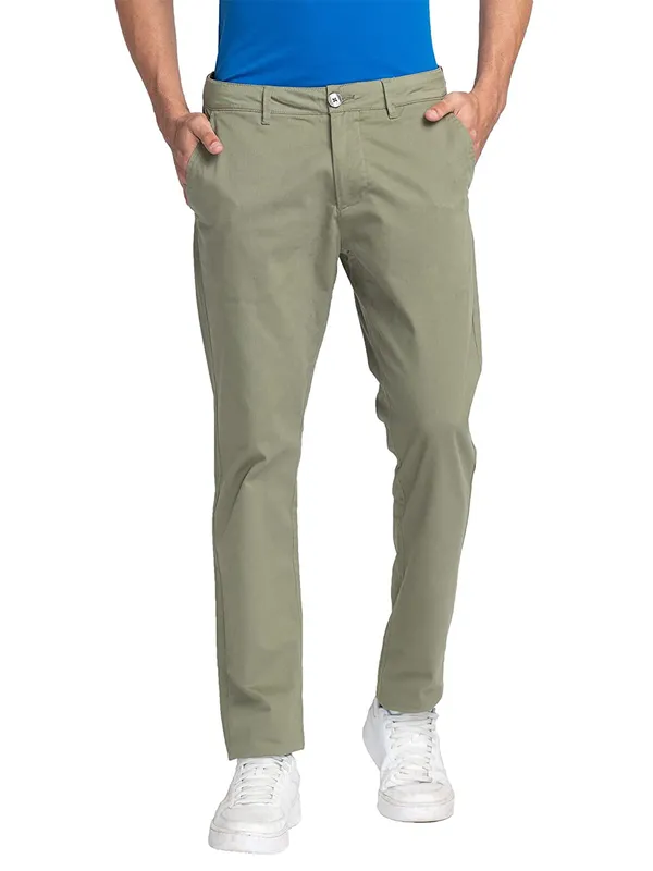 Being Human light green solid cotton trouser