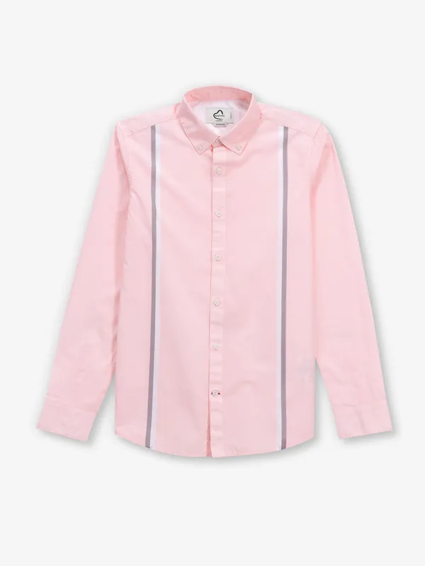 BEING HUMAN light pink cotton shirt for men